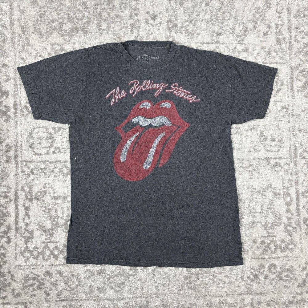 The Rolling Stones T-Shirt Distressed Tongue Print Genuine Merch Tee Size Large - Picture 1 of 5